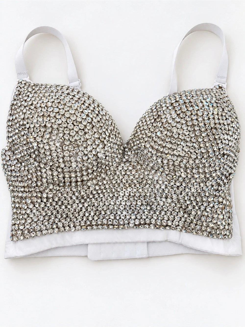 Rhinestone White Bra Like New